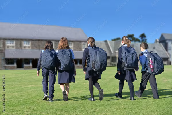 Kids walking to school - purchase in July