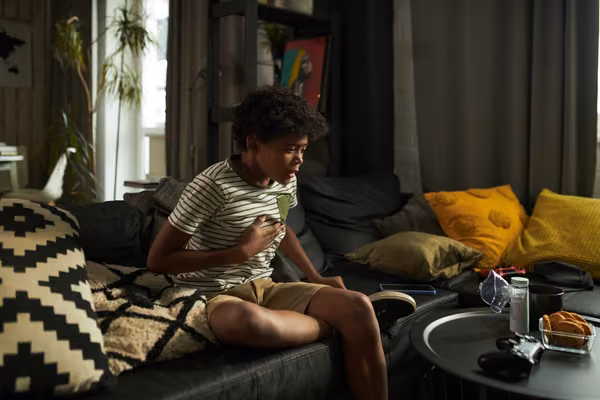 Child struggling to breathe