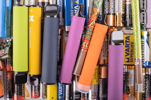 Stack of disposable vapes